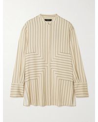 JOSEPH - Athena Striped Silk-Blend Satin Shirt - Lyst