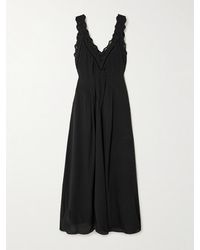 Isabel Marant - Freda Broderie Anglaise-Trimmed Crepe Maxi Dress - Lyst