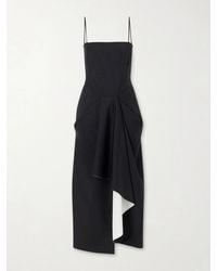 Givenchy - Asymmetric Wool And Mohair-Blend Midi Wrap Dress - Lyst