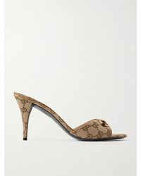 Gucci - Horsebit-Embellished Canvas-Jacquard Mules - Lyst