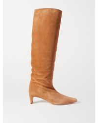 STAUD - Wally Kniehohe Stiefel Aus Veloursleder - Lyst