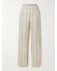 Victoria Beckham - Striped Woven Wide-Leg Pants - Lyst