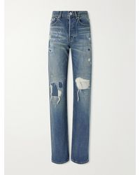JW Anderson - Distressed Mid-Rise Straight-Leg Jeans - Lyst