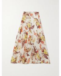 Zimmermann - Jupe Longue En Gaze De Lin Et De Soie Mélangés À Imprimé Fleuri Matchmaker - Lyst