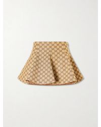 Gucci - Logo-Jacquard Cotton-Blend Mini Skirt - Lyst