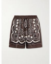 Nili Lotan - Frances Bandana-Print Silk-Twill Shorts - Lyst