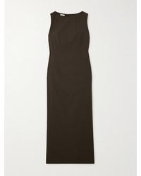 Brunello Cucinelli - Bead-Embellished Wool-Blend Twill Maxi Dress - Lyst