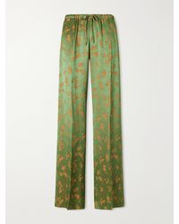 Dries Van Noten - Floral-Jacquard Satin Wide-Leg Pants - Lyst