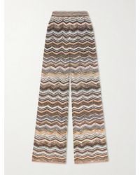 Missoni - Striped Metallic Crochet-Knit Wide-Leg Pants - Lyst