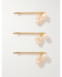Completedworks - Set Of Three-Plated Pearl Hair Clips - Lyst