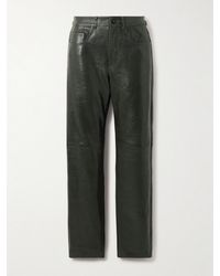 Blazé Milano - Emera Snake-Effect Leather Straight-Leg Pants - Lyst