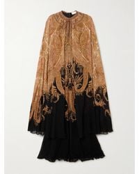 Zimmermann - Hypnotic Maxikleid Aus Crêpe De Chine Mit Paisley-Muster Und Cape - Lyst