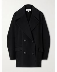 Loewe - Double-Breasted Wool Coat - Lyst