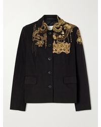 Dries Van Noten - Embellished Embroidered Cotton-Twill Jacket - Lyst
