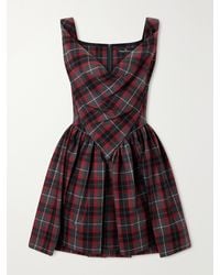 Vivienne Westwood - Sunday Draped Checked Wool-Blend Mini Dress - Lyst