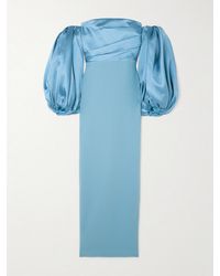 Solace London - Carmen Off-The-Shoulder Satin-Twill And Crepe Gown - Lyst