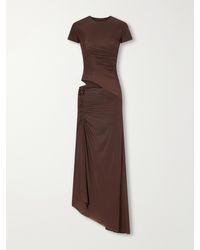 Maygel Coronel - Celeste Asymmetric Ruched Cut-Out Jersey Midi Dress - Lyst
