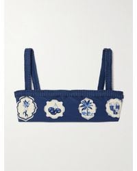 Agua Bendita - Olmo Wild Embellished Printed Recycled Bikini Top - Lyst