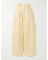 Posse - Parker Bundfaltenhose Mit Weitem Bein Aus Leinen - Lyst