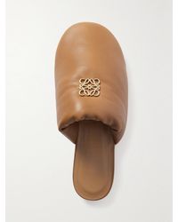 Loewe - Anagram Logo-Embellished Padded Leather Slippers - Lyst