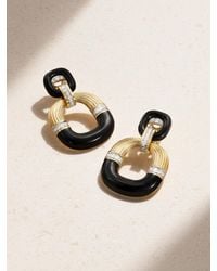 David Webb - Radiator 18-Karat, Platinum, Diamond And Enamel Clip Earrings - Lyst