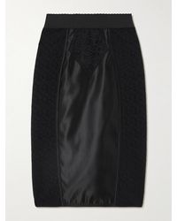 Dolce & Gabbana - Midirock Aus Satin Und Spitze - Lyst