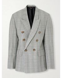 Victoria Beckham - Double-Breasted Checked Wool Blazer - Lyst