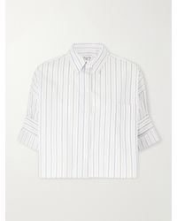 Twp - Next Ex Cropped Striped Cotton-Poplin Shirt - Lyst