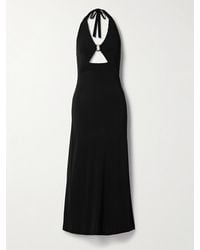 Max Mara - Ghiotto Neckholder-Maxikleid Aus Stretch-Jersey Mit Cut-Out Und Verzierung - Lyst