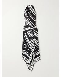 Brandon Maxwell - The Marin Striped Twill Halterneck Midi Dress - Lyst