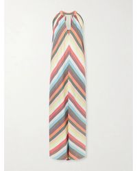 marrakshi life exclusive riviera striped cotton maxi dress Marrakshi Life Ruffled Striped Cotton Maxi Dress - Women - Cream Dresses