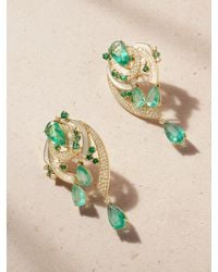 ANANYA - Mogra 18-Karat, Diamond, Emerald And Mother-Of-Pearl Earrings - Lyst