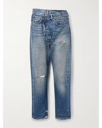 R13 - Crossover Asymmetric Distressed Boyfriend Jeans - Lyst