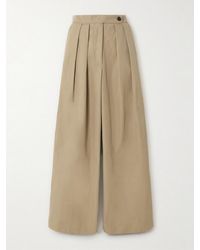 Dries Van Noten - Pleated Cotton-gabardine Wide-leg Pants - Lyst