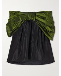 Simone Rocha - Bow-Detailed Gathered Taffeta Blouse - Lyst