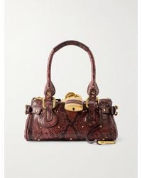 Chloé - Paddington Python-Effect Locket-Detail Shoulder Bag - Lyst