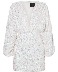 retroféte Aubrielle Sequined Chiffon Mini Dress - White
