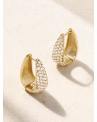 Jennifer Meyer - Mini Elongated Teardrop 18-Karat Diamond Hoop Earrings - Lyst