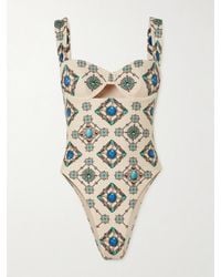 Agua Bendita - Citrino Platero Cutout Printed Recycled Underwired Swimsuit - Lyst