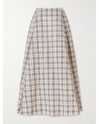 BERNADETTE - Checked Seersucker Maxi Skirt - Lyst