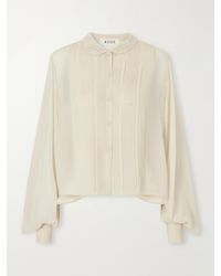 Rohe - Romantic Pintucked Silk-Crepe De Chine Blouse - Lyst