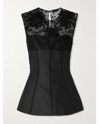 McQueen - Oberteil Aus Einer Baumwollmischung Mit Spitzeneinsätzen - Lyst