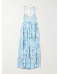 Erdem - Gathered Broderie Anglaise Poplin Midi Dress - Lyst