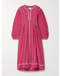 Isabel Marant - Pippa Oversized Embroidered Cotton Midi Dress - Lyst