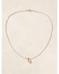 Mizuki - Kette Mit Perlen, Diamant Und Details Aus 14 Karat - Lyst