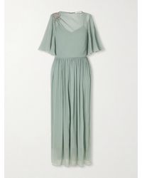 Erdem - Crystal-Embellished Silk Midi Dress - Lyst