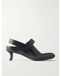 Loewe - Dive 45 Logo-Detailed Rubber-Trimmed Leather Slingback Pumps - Lyst