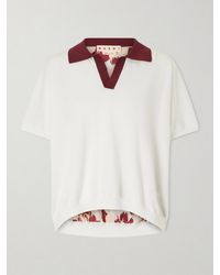 Marni - Floral-Printed Silk And Cotton-Blend Polo Sweater - Lyst
