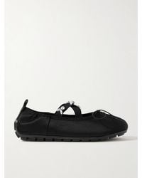 Simone Rocha - Crystal-Embellished Pleated Shell Ballet Flats - Lyst