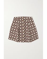 Reformation + Net Sustain Vicente Printed Crepe Mini Skirt - Brown